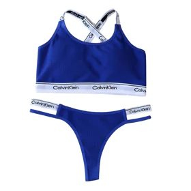 ست نیم‌تنه و شورت Calvin Klein رنگ آبی کاربنی کبریتی فانتزی کد 5000
