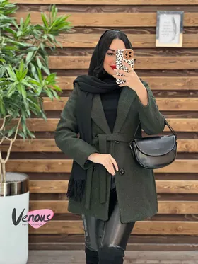 پالتو فوتر چهاردکمه کمردار