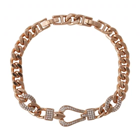 دستبند زنانه شیک ژوپینگ با طرح زنجیری و نگین‌دار