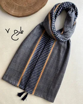 شال مخمل پارت سرمه‌ای 3967