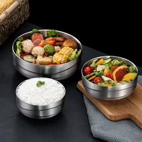 کاسه دوجداره استیل سیلور یونیک پلاس / Unique plus در سه سایز