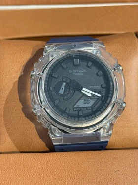 ساعت طرح جی شاک 2100 صفحه شفاف بنفش تیره