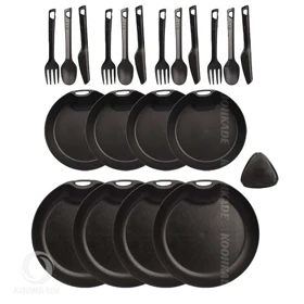 ست ظروف LIFECAMP مدل 21 تکه 4 نفره (مشکی)