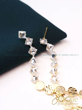 گوشواره زنانه طرح طلا-نگین کد E1196