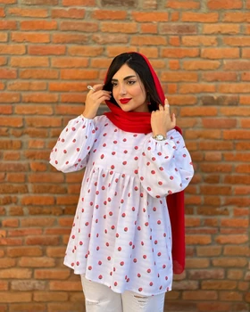 شومیز راه‌راه عروسکی لینن