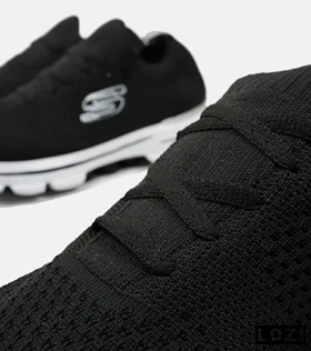 کفش کتانی بزرگ پا مشکی سفید اسکیچرز SKECHERS مدل 7661