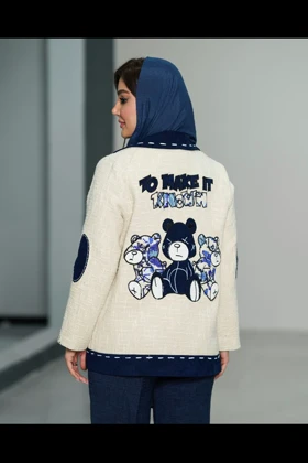 کت بافت پشت تدی کوک دوزی