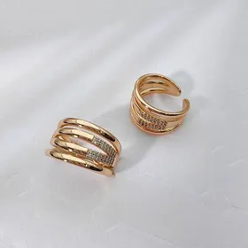 انگشتر مدرن چهار حلقه نگین‌دار ژوپینگ کد 253