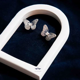 گوشواره پروانه ای سیلور