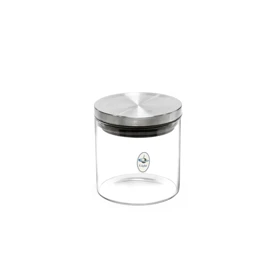 بانکه شیشه ای لایت درب استیل سایز 10 سانت