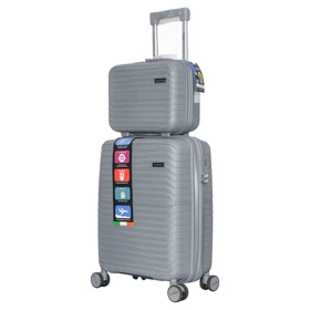 چمدان Rapido مدل R-40371-SX سایز کوچک به همراه چمدان لوازم آرایشی (طوسی روشن)