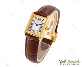 ساعت کارتیه تانک زنانه طلایی سایز کوچک Cartier-3520-S-L
