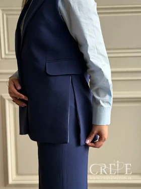 وست بغل چاک‌دار آستر راه راه