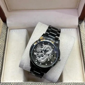 ساعت مچی مردانه طرح دراگون فلزی مشکی