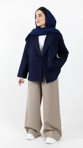 کت دو دکمه آستین راه راه