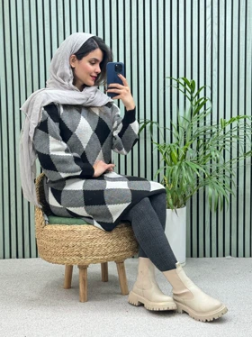 ست بافت بلوز دامن
