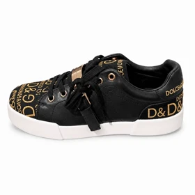 کتانی زنانه اسپرت مشکی طلایی D&G (های کپی)