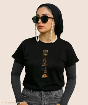 کراپ زنانه طرح کمپ و جنگل نوردی کد 1063