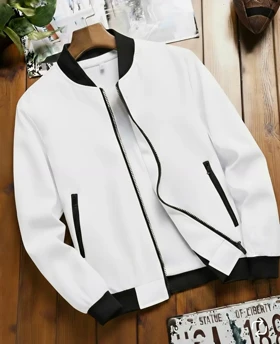 محصول لوکس*جکت چرم سفید مردانه مدل اسپرت اورجینال دیلم