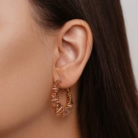 گوشواره حلقه‌ای چند رج ، برند ژوپینگ ، قفل جک دار ، کیفیت عالی