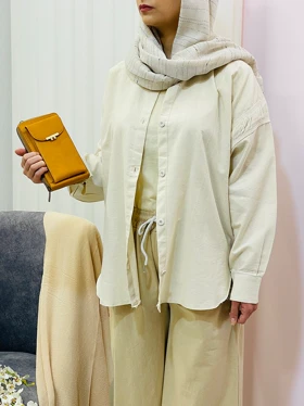 مانتو لینن زاپ‌دار