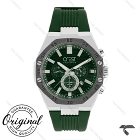 ساعت کرست مردانه 6322-3 فول دیت استیل سبز Crest-11001-G