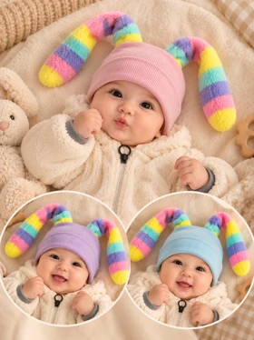 کلاه خرگوشی رنگی رنگی