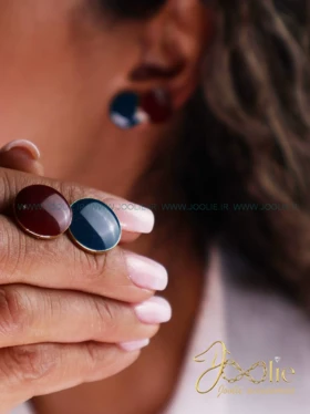 گوشواره زنانه میناکاری مدل دکمه کد E1156