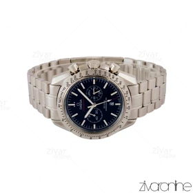 ساعت امگا اسپیدمستر مردانه سه موتوره نقره ای صفحه مشکی 105369