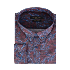 پیراهن مردانه رسمی طرحدار زرشکی