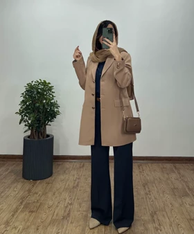 مانتو کتی دکمه دار دلینا