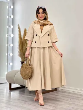 ست کت و دامن چهار دکمه 5305