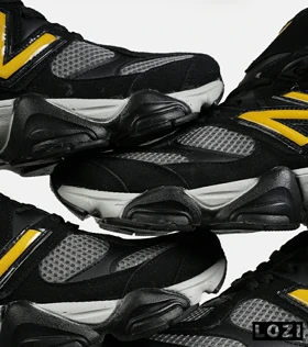 کفش کتانی مردانه مشکی طوسی زرد NEW BALANCE 9060 مدل 7345