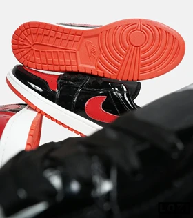 کفش کتانی مردانه و زنانه مشکی قرمز NIKE jordan 1