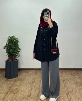 مانتو لینن گلدوزی پوپک