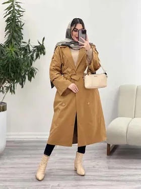 بارانی بلند هشت دکمه