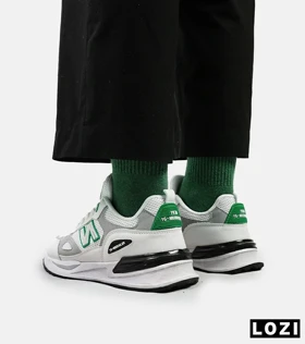 کفش کتانی مردانه سفید سبز NEW BALANCE yg niubailun