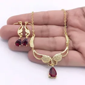 نیم ست جواهری زنانه استیل طلایی 235260310