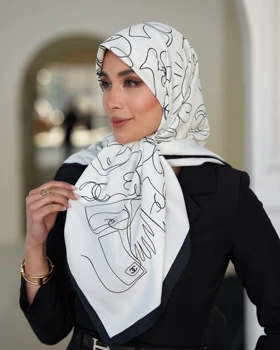 روسری Chanel ابریشم دور دست دوز (قواره 120) 30142