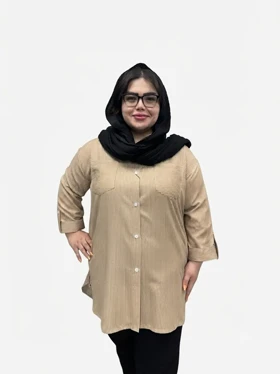 شومیز راه راه پاگن زنانه سایز بزرگ