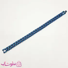 دستبند مردانه زنانه استیل طرح رولکس آبی