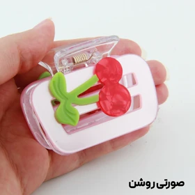 کلیپس دخترانه مدل گیلاس مربعی (صورتی روشن)