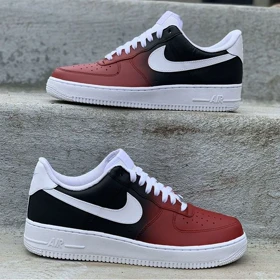 کفش اسپرت کاستوم کتانی با طرح نایک قرمز و مشکی ایرفورس nike air force کد 56877