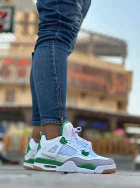 کفش کتانی نایک ایر جردن 4 رترو (Nike Air Jordan 4 Retro ) سفید سبز