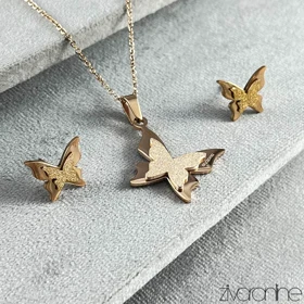 نیم ست پروانه شنی رزگلد 10191