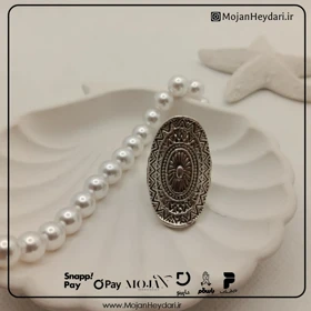 انگشتر بیضی طرح سنتی ورشو زنانه کدv725