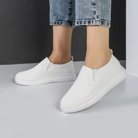 کفش اسپرت و راحتی زنانه و دخترانه بغل کش رنگ سفید کد M985