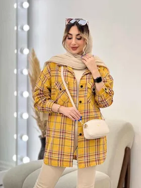 مانتو چهارخونه دو جیب پاکتی