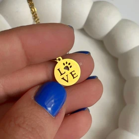 گردنبند مینیمال طلایی لاو و پنجه گربه