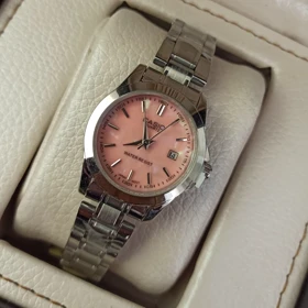 ساعت مچی زنانه کاسیو ترند بند سیلور صفحه صورتی مرمری